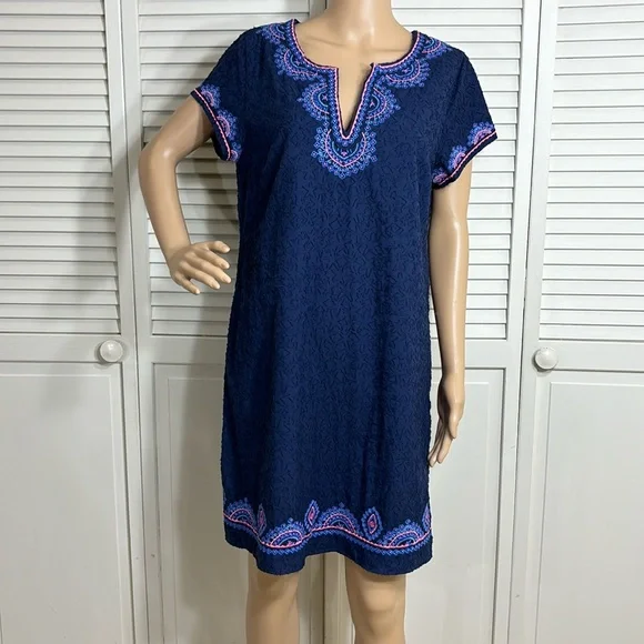 green emerald velvet dress Vineyard Vines Girls' Island Lattice Embroidered Dress